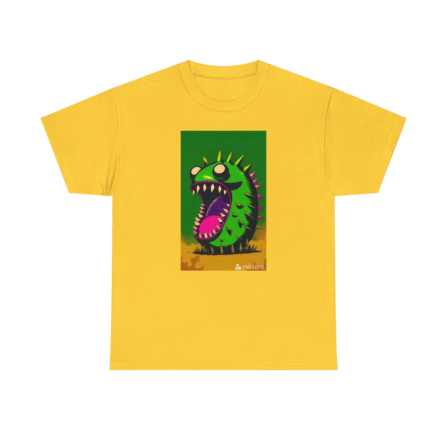Yellow tee with Mighty Zook design.