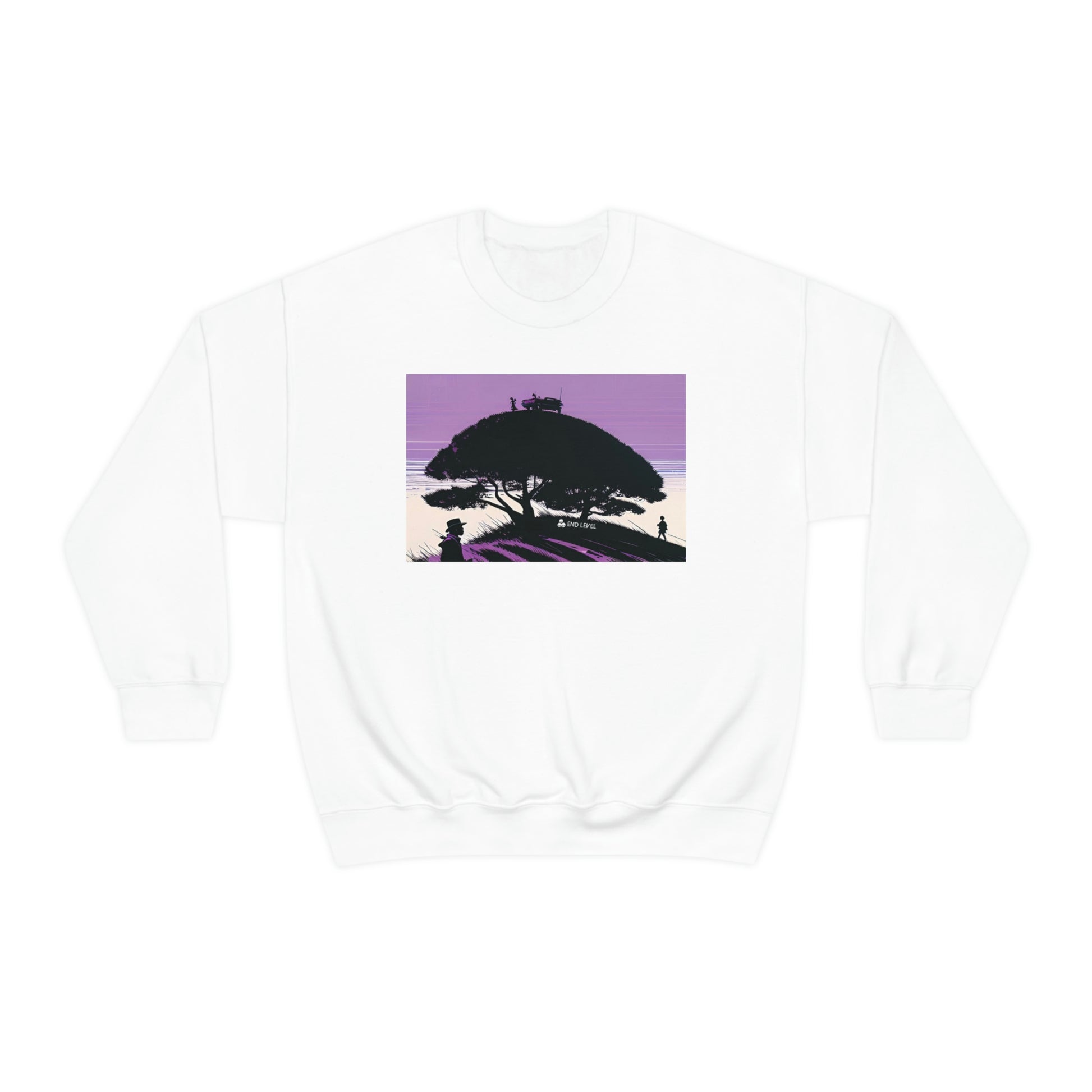 White sweatshirt with Tough Parking design.