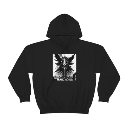 Black hoodie with Swarm graphic design.