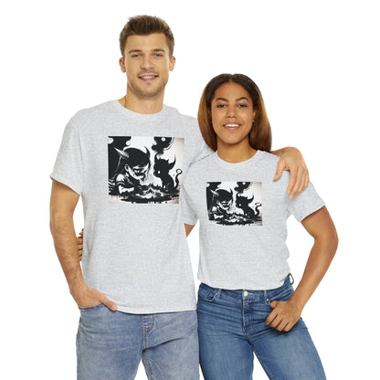 Couple wearing Best Friends heather tee embracing each other.