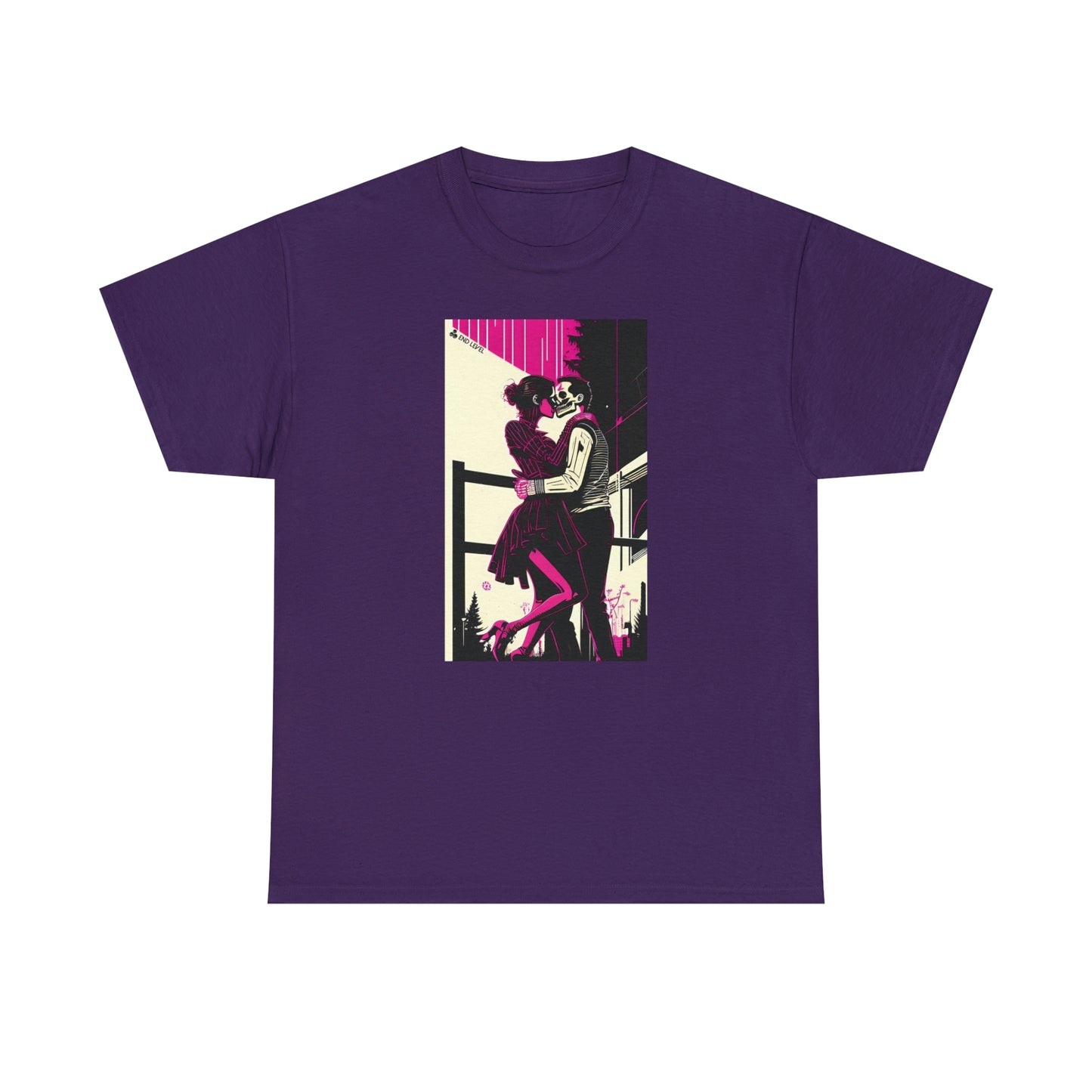 Purple tee with Deadly Romance design.