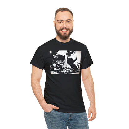 Man wearing Best Friends black tee with hand in right pocket.